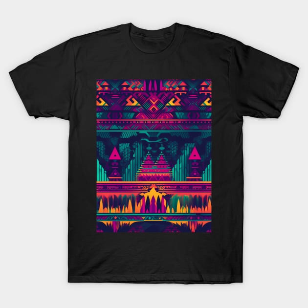 Neon Geometric Pattern T-Shirt by Manafold